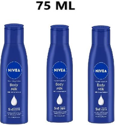 NIVEA Body milk 75 ml each Pack of 3 B (225 ml) A