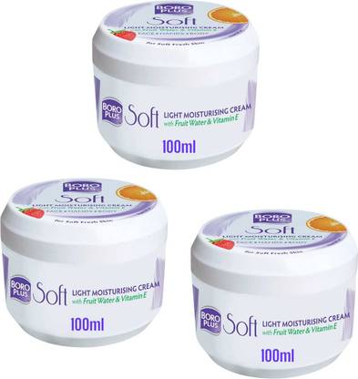 BOROPLUS BORO PLUS SOFT LIGHT MOISTURIZING CREAM FOR SMOOTHING & NOURISH SKIN - 100ml x 3