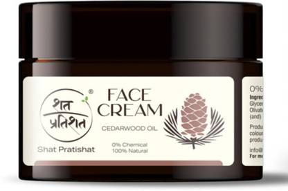 shat pratishat 100% Natural Moisturizing Face Cream Cedarwood |Non-Sticky & Light|Chemical Free