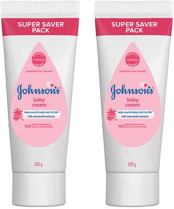 JOHNSON'S Baby Cream, protects from dryness, pH Balanced, paraben-free, 400gm