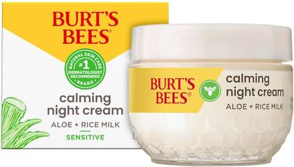 Burt's Bees Calming Night Cream, With Aloe and Rice Milk