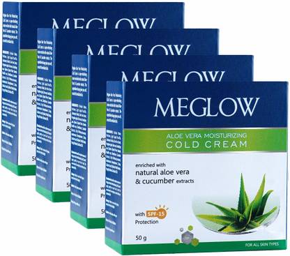 मेट्रो मोंक Aloe Vera Moisturizing Cold Cream for Face & Dry Skin , Pack of 4 (50 g Each)