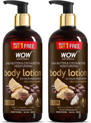 WOW SKIN SCIENCE Shea & Cocoa Butter Body Lotion|Buy 1 Get 1 Pack|