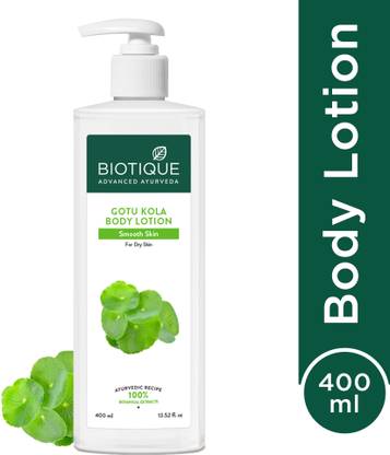 BIOTIQUE Gotu Kola Smooth Skin Body Lotion | For Dry Skin | 24H Deep Moisture | All Skin