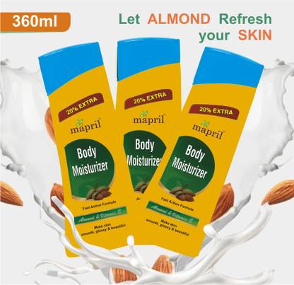 MAPRIL Body Lotion with Almond/Vitamin E for Bright Smooth Long Lasting Moisturize Skin