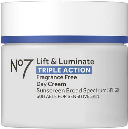 No7 Lift & Luminate Triple Action Fragrance Free Day Cream SPF 30
