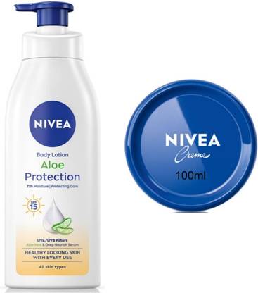 NIVEA Aloe Protection 400ml Blue creme 100ml Set of 2