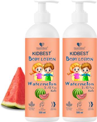 HealthBest Kidbest Body Lotion for 3-13 Years Kids | Each 500ml (Pack of 2)