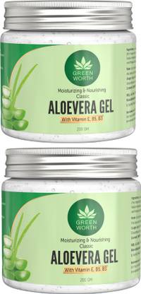 ग्रीनवोर्थ GREEN WORTH Pure and Natural Aloe vera Gel for face & skin (Paraben Free)