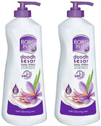 BOROPLUS Doodh Kesar Body Lotion - 24H moisturisation - 100% Ayurvedic - Glowing Skin