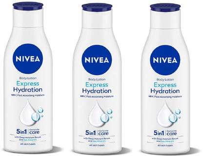 Nivea Men Express Hydration Body Lotion with Sea Minerals for Smooth Soft Skin (PACK OF 3)