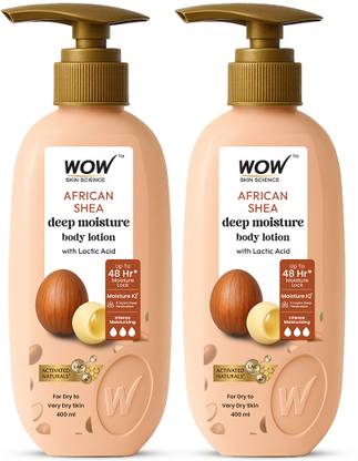 WOW SKIN SCIENCE Shea Butter and Cocoa Butter Moisturizing Body Lotion (Pack of 2)