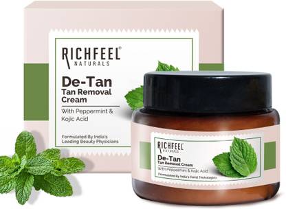 RICHFEEL De-tan Cream|Tan Removal|Peppermint, Honey & Cucumber |100 gm