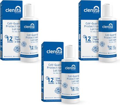 Clensta CoV-Guard Protection Lotion|Tea Tree Oil&Silver Nanoparticles,Smooth Skin(Pack 3