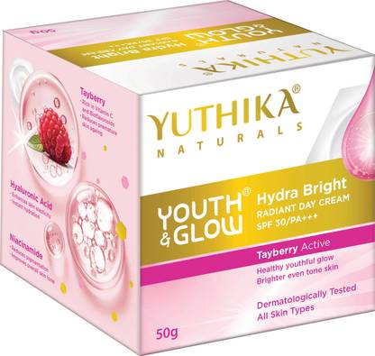Yuthika Day Cream for Women Daily Use SPF30++ Youth & Glow Hydra Bright Face Cream