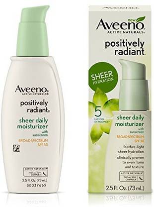 Aveeno Positively Radiant Sheer Moisturizer Spf#30 2.5 Ounce (73Ml) (2 Pack)