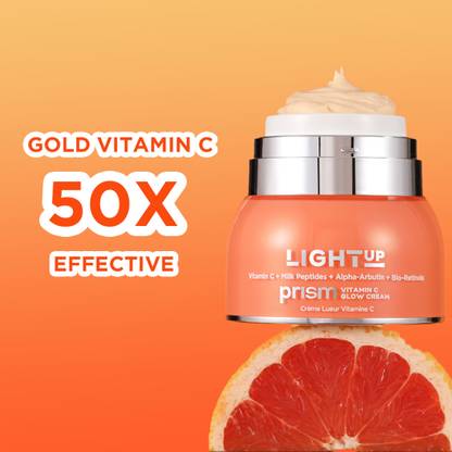 light up Prism Vitamin C Glow Cream - Vitamin C (Gold Standard), Flash Brightening, Anti-Pigmentation, Revitalizing & Nourishing - All Skin Types