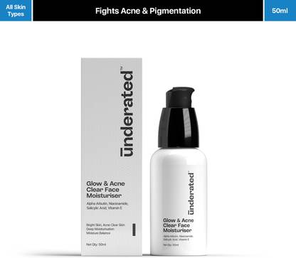 UNDERATED Glow and Acne Clear FaceMoisturizer Powered with SalicylicAcid and VitaminE|50ml