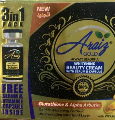 Araiz Gold Always Beautiful Whitening Cream with Serum & Capsule