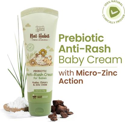 Nat Habit Prebiotic Anti-Rash Baby Cream with Kusha & Coconut Oil | 100% Natural