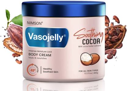 Nimson Vasojelly Soothing Cocoa Body Cream 48-Hour Intense Moisture Skin Moisturizer