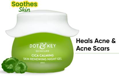 Dot & Key CICA Calming Skin Renewing Night Gel,For Oily, Acne Prone And Sensitive Skin
