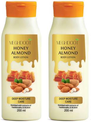 MEGHDOOT Honey Almond Body Lotion 200ml (Pack of 2)