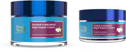 Blue Nectar Kumkumadi Night Face cream for Glowing and Hydrating Skin(50g+15g)
