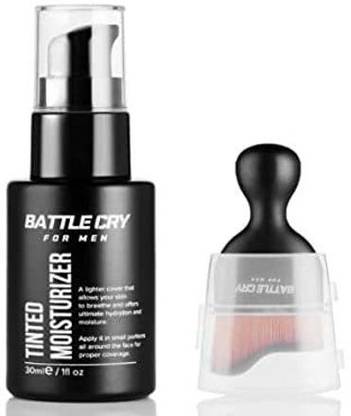 Battlecry Tinted Moisturizer with Application Brush Daily Essentials Kit (Dark)
