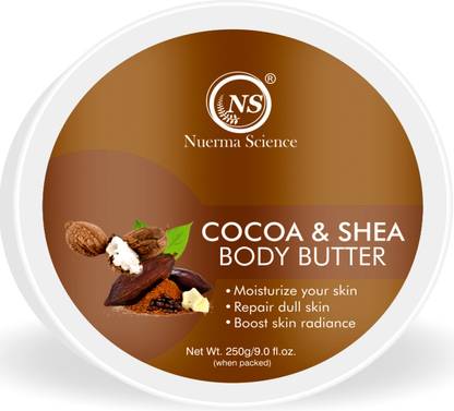 Nuerma Science Cocoa & Shea Cold Body Butter Cream for Intense Skin Moisturization & Radiance
