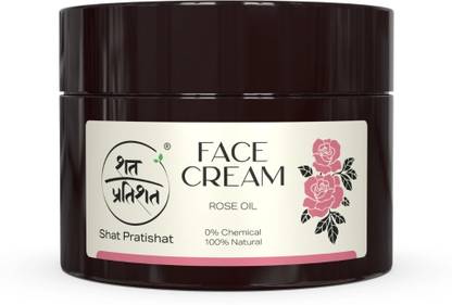 shat pratishat 100% Natural Moisturizing Face Cream- Rose|Non-Sticky & Light|Chemical Free
