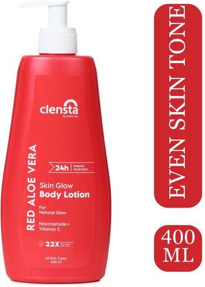 Clensta Red Aloe Vera Skin Glow Body lotion with 2% Niacinamide & Vitaminc