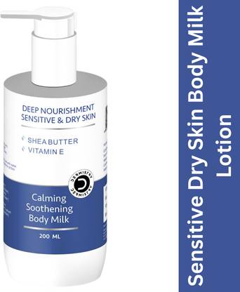 DERMISTRY Sensitive & Dry Very Skin Calming Body Milk Shea Butter Deep Nourishing Care Scrub
