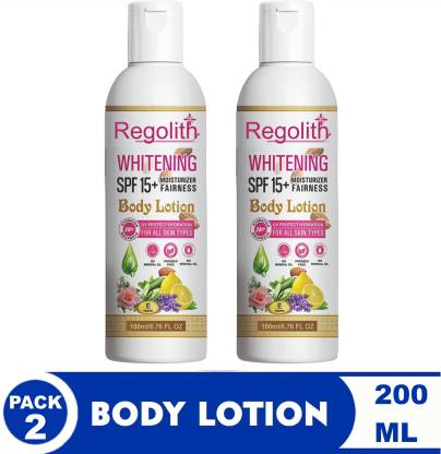 Regolith Whitening Glow Cell Repair SPF 15+ & Brightening Lotion For Face, Hand & Body  (200 ml)