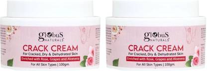 Globus Naturals Crack Cream For Dry Cracked Heels & Feet | Enriched With Aloevera |Grapes | Rose|Almonds |Lavender