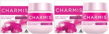 Charmis Deep Nourishing Cold Cream with Vitamin C,A & E, for Moisturized Skin, Pack of 2