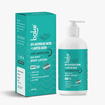 Bake Cosmetics 5% AHA Exfoliating Body Lotion SPF 30 PA++ for Dry, Rough & Bumpy Skin