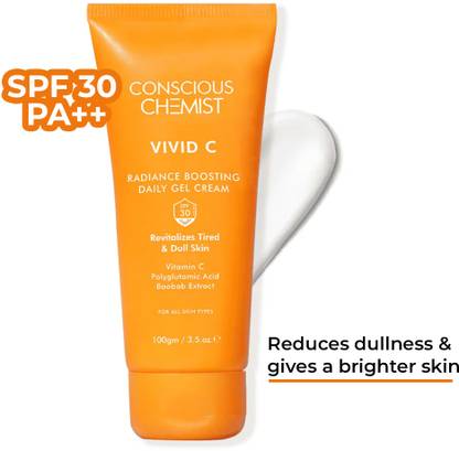 Conscious Chemist Vitamin C Moisturizer SPF 30 PA+++ | Gel for Bright, Youthful & Radiant Skin