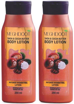 MEGHDOOT Shea & Cocoa Butter Intense hydrating body lotion 200ml pack of 2 (400ml)