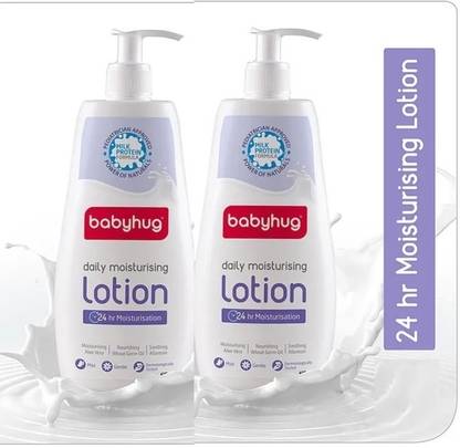 babyhug Milk Protein Formula Daily Moisturising Baby Lotion - 400ml (Pack of 2)
