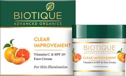 BIOTIQUE Advanced Organics Clear Improvement Vitamin C & Spf 30 Face Cream 50Gm