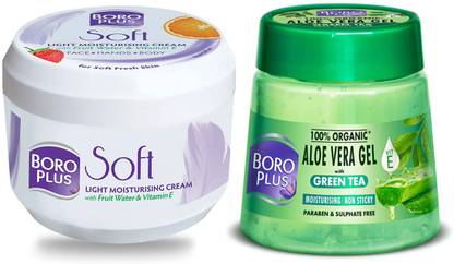 BOROPLUS Soft Ayurvedic Antiseptic Cream 200ml + Aloevera Gel 200ml