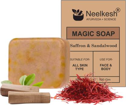 Neelkesh Ghar Soaps Sandalwood & Saffron Magic Soaps For Bath (100 Gms Pack Of 1)