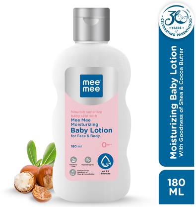MeeMee Moisturizing Baby Lotion for Face & Body, Shea, Cocoa Butter & Almond Oil