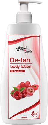 Mirah Belle De-Tan Body Lotion -Paraben Free (200 ml) - Natural, Organic, Vegan, Cruelty Free, Paraben Free