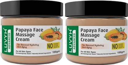 LUVYH Papaya Face Massage Cream (Pack of 2)