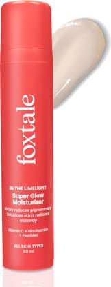 Foxtale Nano Vit-C Super Glow Moisturiser with Niacinamide & Peptides for Glowing Skin