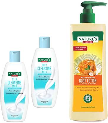Nature's Essence NOURISHING BODY LOTION 400ML+DEEP CLEANSING MILK 100MLX2