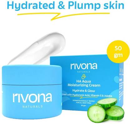 RIVONA NATURALS Aqua Moisturizing & Hydrating Day Cream for Moisturization, Damage Repair, Natural Nourishment & Total Protection with Anti Aging Properties - 50 G