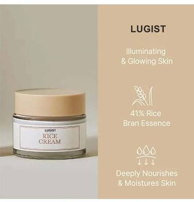LUGIST Korean Rice Cream, Korean Skincare, rice bran essence with ceramide _ IOB001